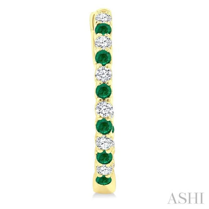 Inside-Out Alternate Gemstone & Diamond Hoop Earrings