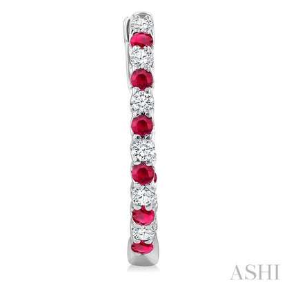 Inside-Out Alternate Gemstone & Diamond Hoop Earrings