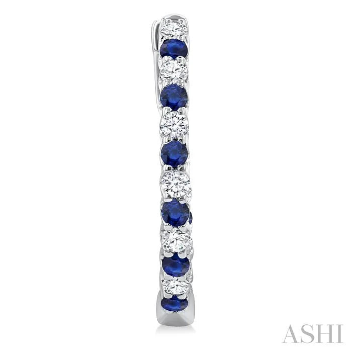Inside-Out Alternate Gemstone & Diamond Hoop Earrings