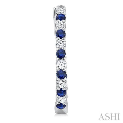 Inside-Out Alternate Gemstone & Diamond Hoop Earrings