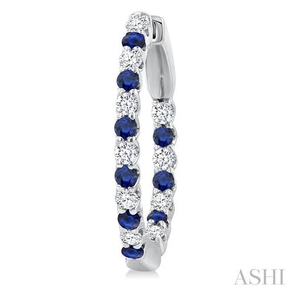 Inside-Out Alternate Gemstone & Diamond Hoop Earrings
