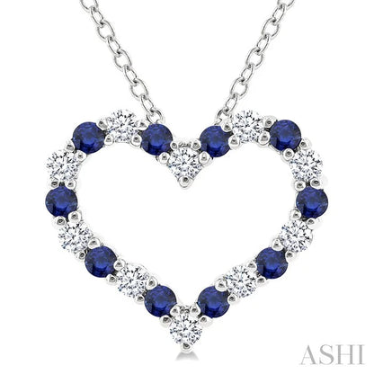 Heart Shape Alternate Gemstone & Diamond Fashion Pendant