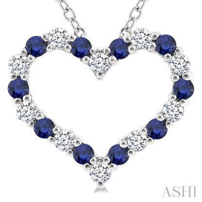 Heart Shape Alternate Gemstone & Diamond Fashion Pendant
