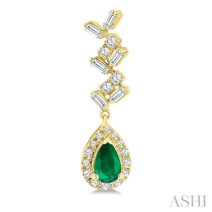 Pear Shape Gemstone & Halo Diamond Earrings