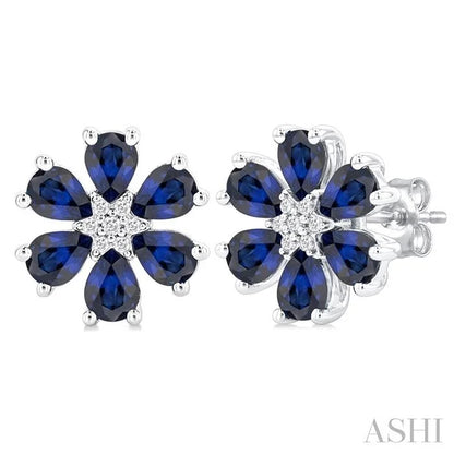 Blossom Pear Shape Gemstone & Diamond Earrings