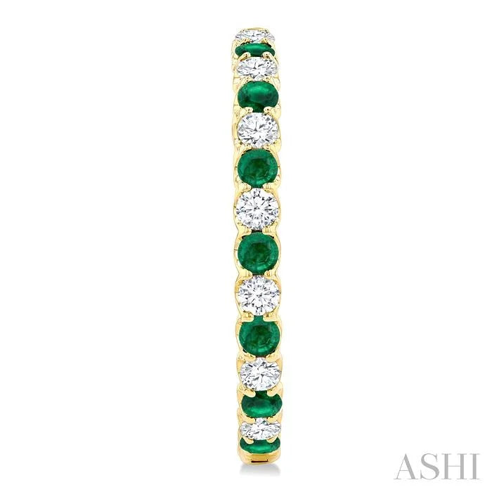 Inside-Out Alternate Gemstone & Diamond Hoop Earrings