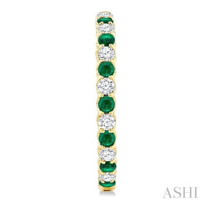 Inside-Out Alternate Gemstone & Diamond Hoop Earrings
