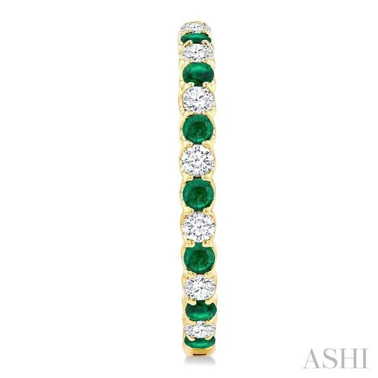 Inside-Out Alternate Gemstone & Diamond Hoop Earrings