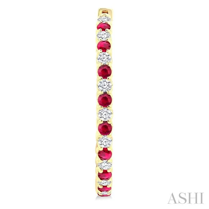 Inside-Out Alternate Gemstone & Diamond Hoop Earrings