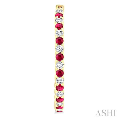 Inside-Out Alternate Gemstone & Diamond Hoop Earrings
