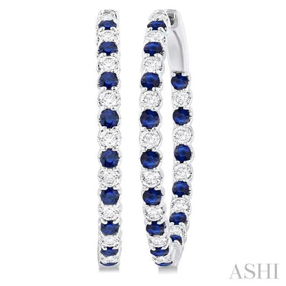 Inside-Out Alternate Gemstone & Diamond Hoop Earrings