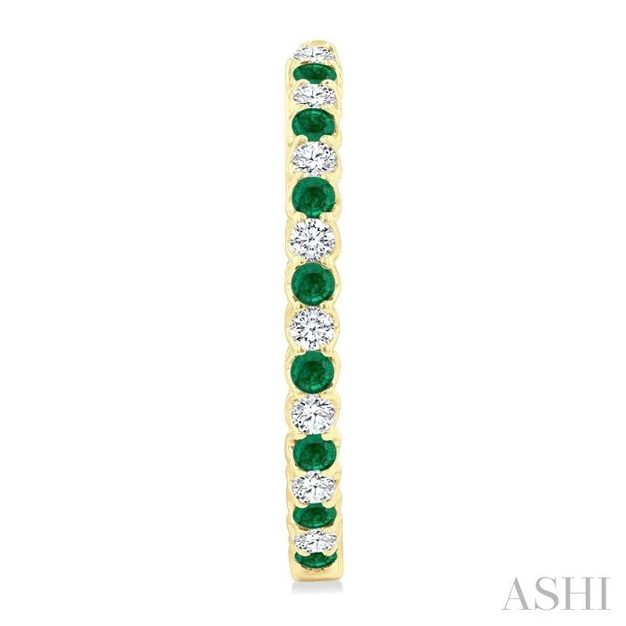 Inside-Out Alternate Gemstone & Diamond Hoop Earrings