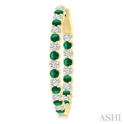 Inside-Out Alternate Gemstone & Diamond Hoop Earrings