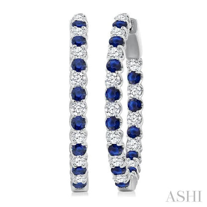 Inside-Out Alternate Gemstone & Diamond Hoop Earrings