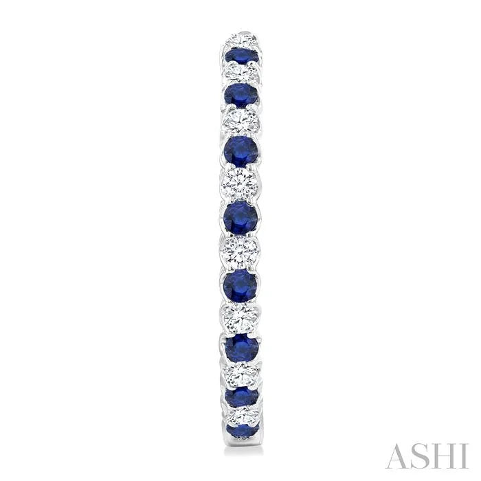Inside-Out Alternate Gemstone & Diamond Hoop Earrings