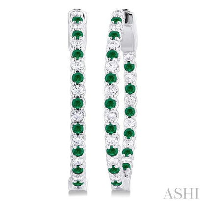 Inside-Out Alternate Gemstone & Diamond Hoop Earrings