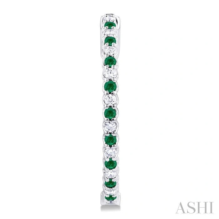 Inside-Out Alternate Gemstone & Diamond Hoop Earrings
