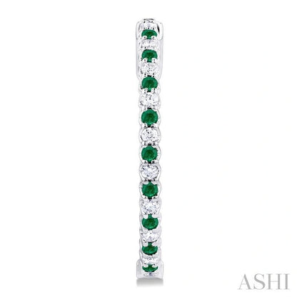 Inside-Out Alternate Gemstone & Diamond Hoop Earrings