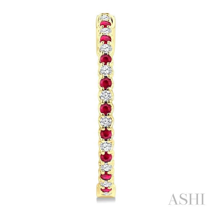 Inside-Out Alternate Gemstone & Diamond Hoop Earrings