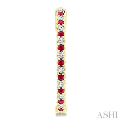 Inside-Out Alternate Gemstone & Diamond Hoop Earrings