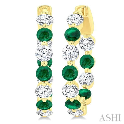 Inside-Out Alternate Gemstone & Diamond Hoop Earrings
