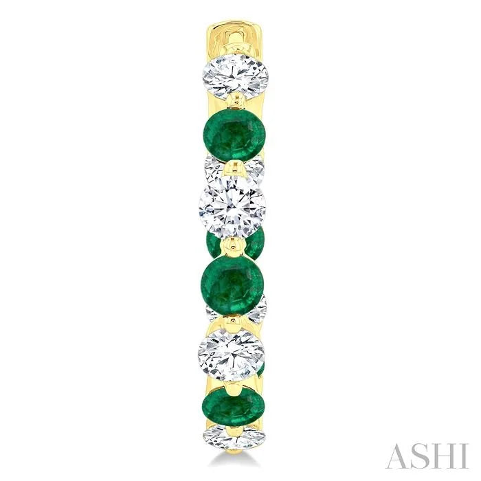Inside-Out Alternate Gemstone & Diamond Hoop Earrings