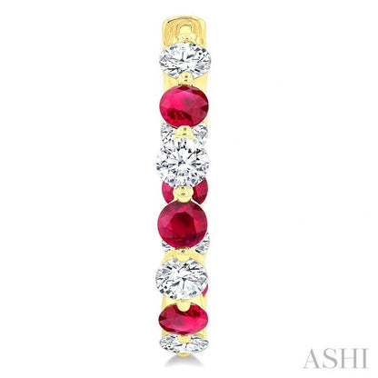 Inside-Out Alternate Gemstone & Diamond Hoop Earrings