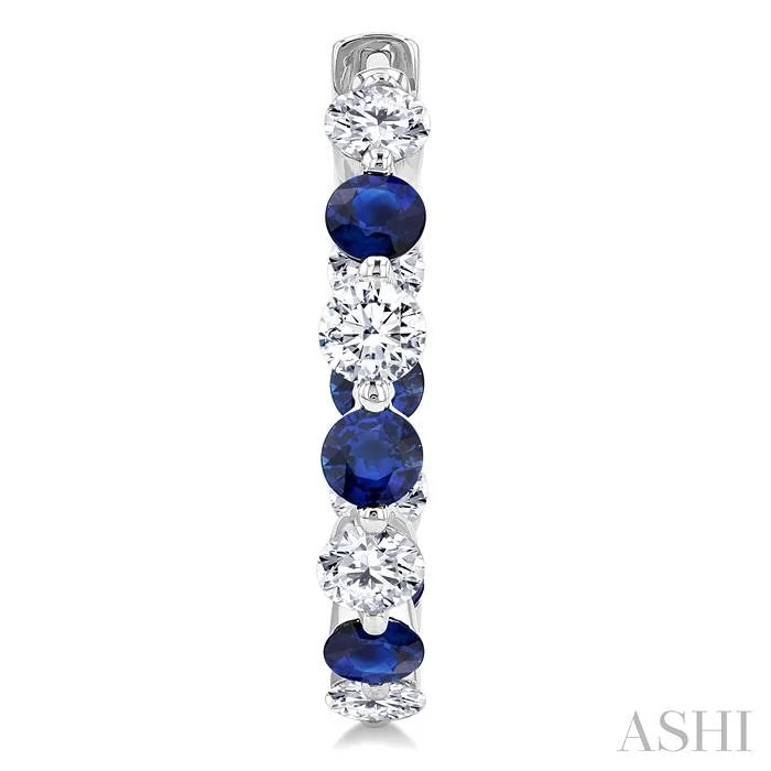 Inside-Out Alternate Gemstone & Diamond Hoop Earrings