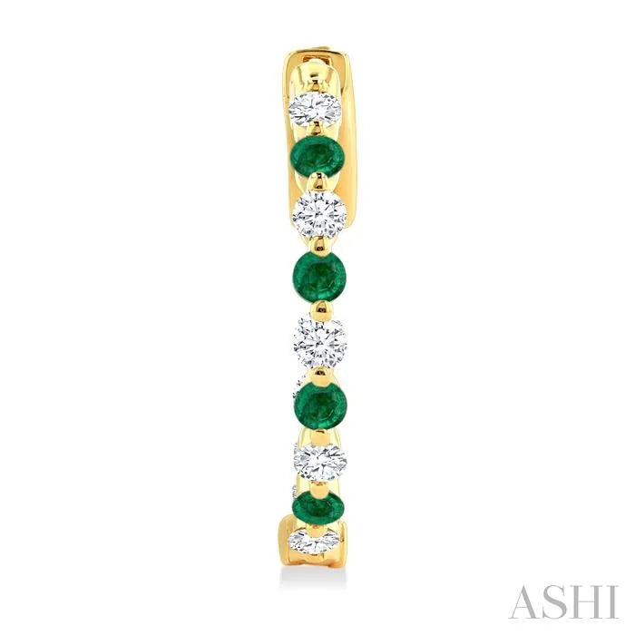 Inside-Out Alternate Gemstone & Diamond Hoop Earrings