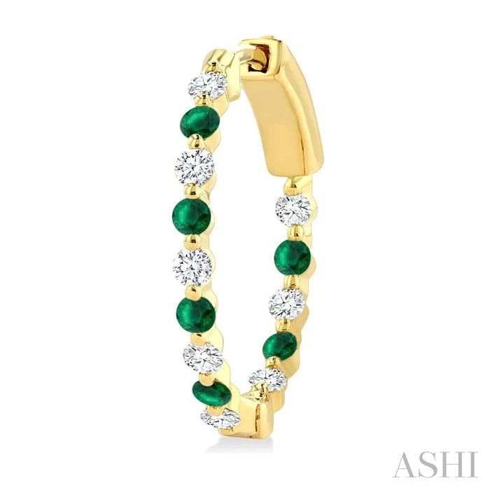 Inside-Out Alternate Gemstone & Diamond Hoop Earrings