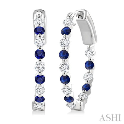 Inside-Out Alternate Gemstone & Diamond Hoop Earrings