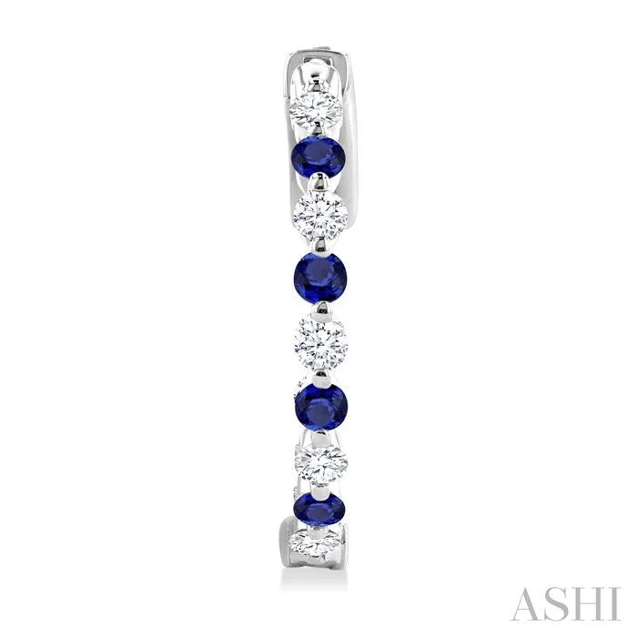 Inside-Out Alternate Gemstone & Diamond Hoop Earrings