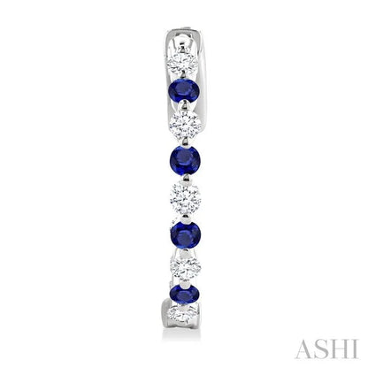 Inside-Out Alternate Gemstone & Diamond Hoop Earrings