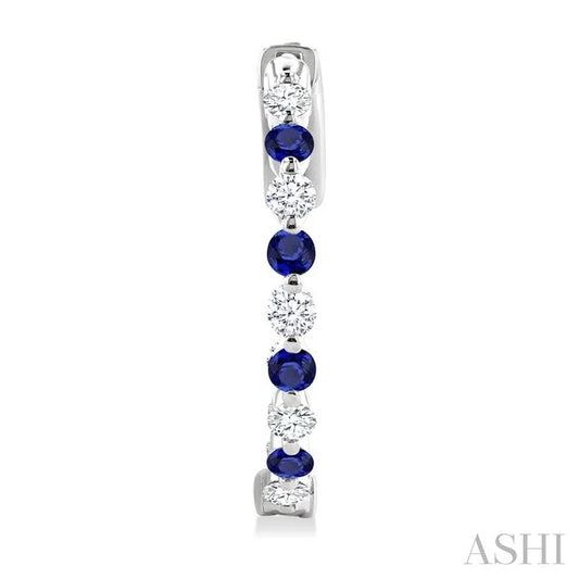 Inside-Out Alternate Gemstone & Diamond Hoop Earrings