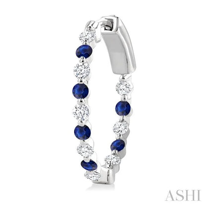 Inside-Out Alternate Gemstone & Diamond Hoop Earrings