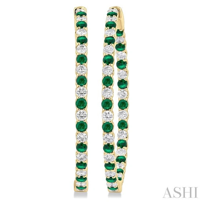 Inside-Out Alternate Gemstone & Diamond Hoop Earrings