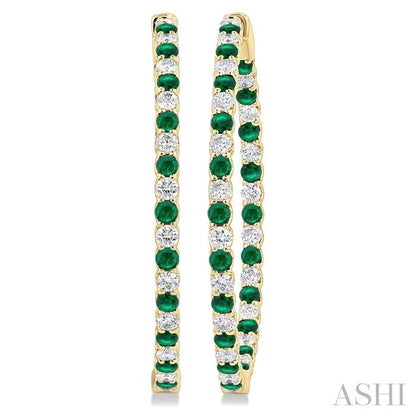 Inside-Out Alternate Gemstone & Diamond Hoop Earrings