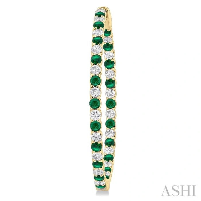 Inside-Out Alternate Gemstone & Diamond Hoop Earrings