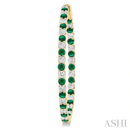 Inside-Out Alternate Gemstone & Diamond Hoop Earrings