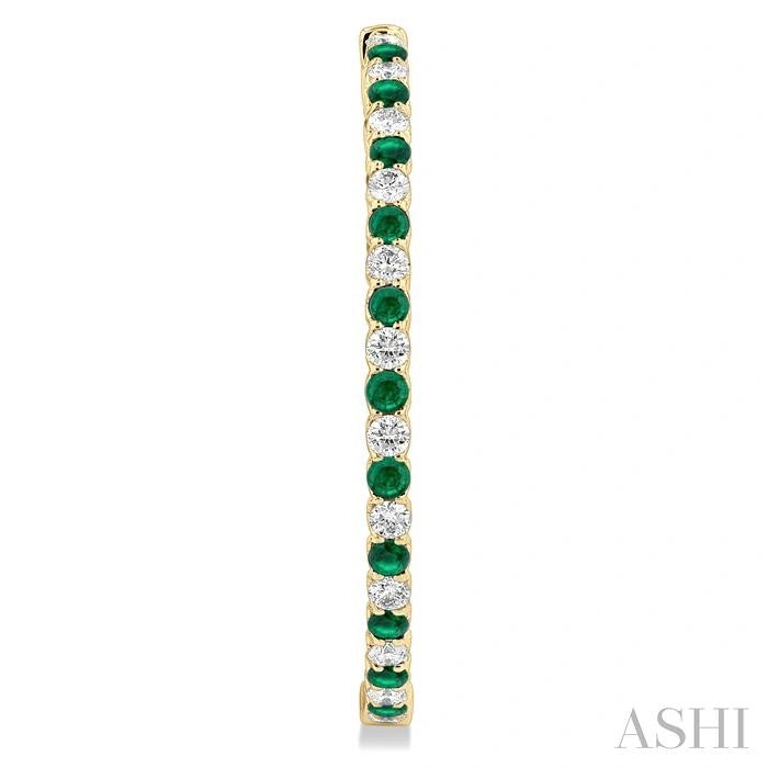 Inside-Out Alternate Gemstone & Diamond Hoop Earrings