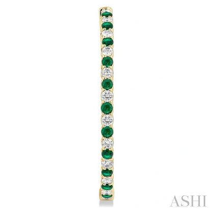 Inside-Out Alternate Gemstone & Diamond Hoop Earrings
