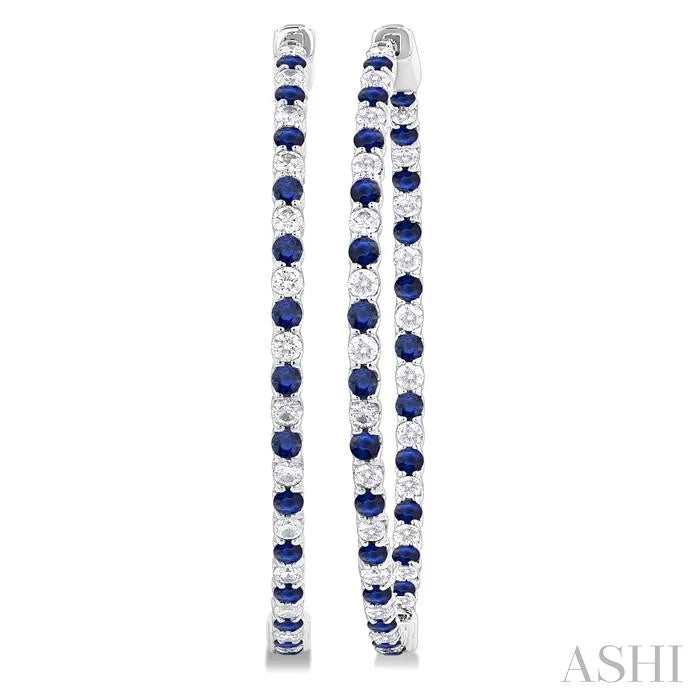 Inside-Out Alternate Gemstone & Diamond Hoop Earrings