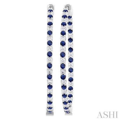 Inside-Out Alternate Gemstone & Diamond Hoop Earrings