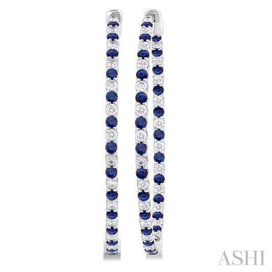 Inside-Out Alternate Gemstone & Diamond Hoop Earrings