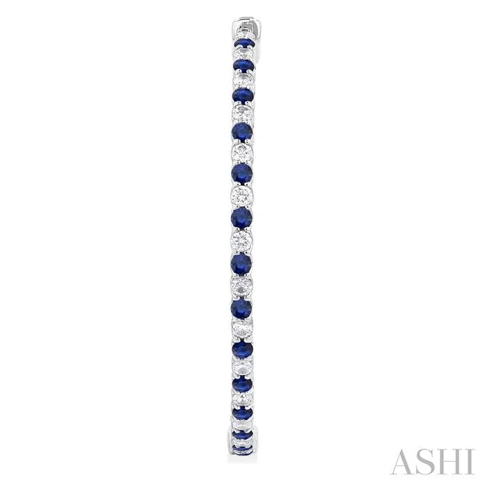 Inside-Out Alternate Gemstone & Diamond Hoop Earrings