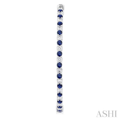 Inside-Out Alternate Gemstone & Diamond Hoop Earrings