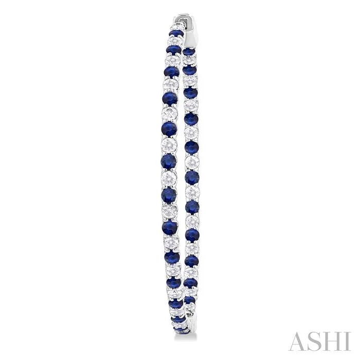 Inside-Out Alternate Gemstone & Diamond Hoop Earrings