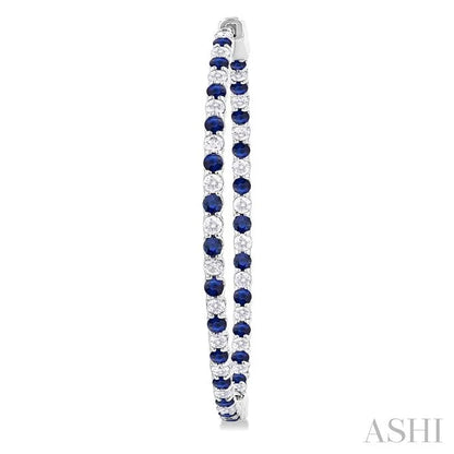 Inside-Out Alternate Gemstone & Diamond Hoop Earrings