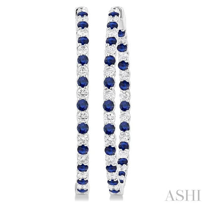 Inside-Out Alternate Gemstone & Diamond Hoop Earrings