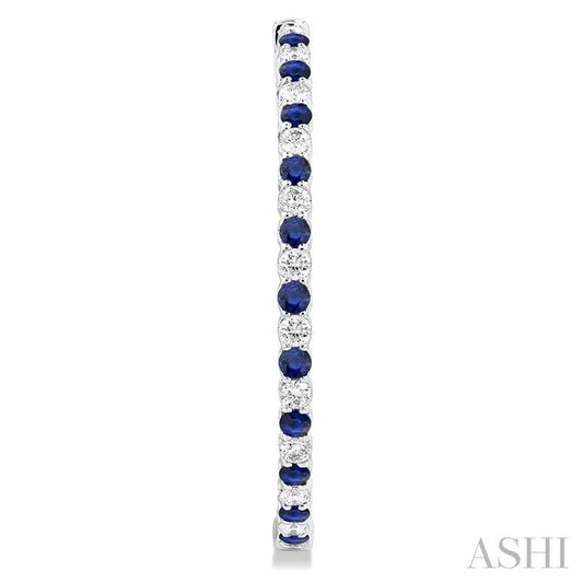 Inside-Out Alternate Gemstone & Diamond Hoop Earrings